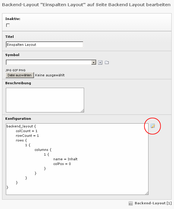 Backend Layout definieren