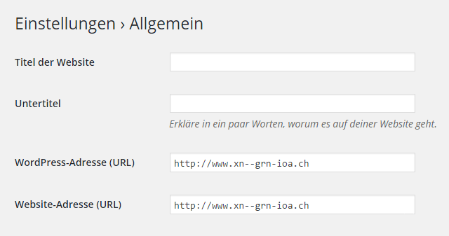 Domain im Puny-Code